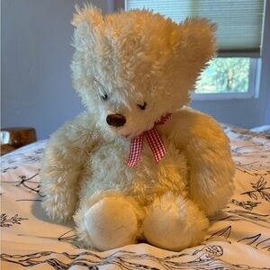 Plush White Fuzzy Teddy Bear